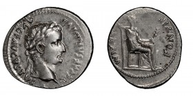 Tiberius. Denarius; Tiberius; 14-37 AD, Lugdunum, Denarius, 3.63g. BM-34, Paris-16, C-16, RIC-26. Obv: TI CAESAR DIVI - AVG F AVGVSTVS Head laureate r...