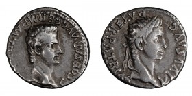 Caligula and Divus Augustus. Denarius; Caligula and Divus Augustus; 37-41 AD, Lugdunum, 37-8 AD, Denarius, 3.62g. BM-10, Paris-9, C-3 (12 Fr.), RIC-10...