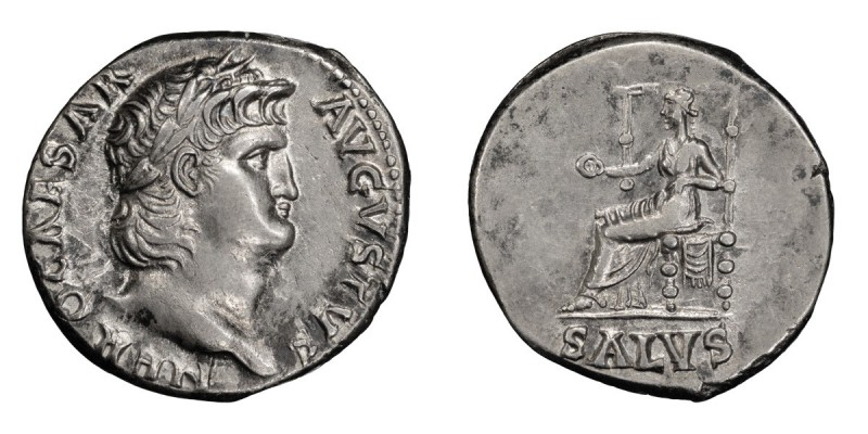 Nero. Denarius; Nero; 54-68 AD, Rome, 65-6 AD, Denarius, 3.36g. BM-90, C-314, Pa...