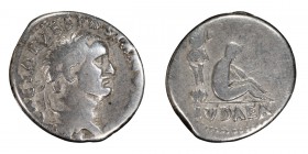 Vespasian. Denarius; Vespasian; 69-79 AD, Rome, 70 AD, Denarius, 3.13g. RIC-2 (C2), BM-35, Paris-23, C-226 (5 Fr.). Obv: [IMP] CAESAR VESPASIAN[VS AVG...