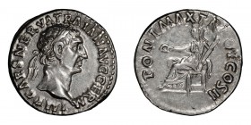 Trajan. Denarius; Trajan; 98-117 AD, Rome, 98-9 AD, Denarius, 3.58g. Woytek, MIR-32a (67 spec.); BM-2; C-288; RIC-21. Obv: IMP CAES NERVA TRAIAN AVG G...