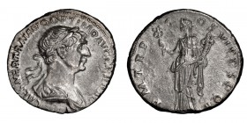 Trajan. Denarius; Trajan; 98-117 AD, Rome, 114-6 AD, Denarius, 2.88g. Woytek, MIR-518v (118 spec.); BM-541; C-278; RIC-343; Paris-821. Obv: with name ...