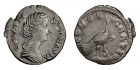 Faustina II, Diva. Denarius; Faustina II, Diva; Died 175 AD, Rome, Denarius, 2.84g. BM-716, RSC-71a, RIC-744 var. Obv: DIVA FAV - STINA PIA Bust drape...