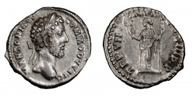 Commodus. Denarius; Commodus; 177-192 AD, Rome, 182 AD, Denarius, 3.30g. RIC-29, RSC-831a, BM-83. Obv: M ANTONINVS - COMMODVS AVG Head laureate r. Rx:...