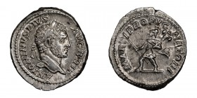 Caracalla. Denarius; Caracalla; 198-217 AD, Rome, 212-3 AD, Denarius, 3.63g. BM-87, C-150, RIC-223. Obv: ANTONINVS PIVS - AVG BRIT Head laureate r. Rx...