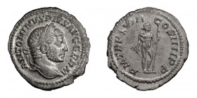 Caracalla. Denarius; Caracalla; 198-217 AD, Rome, 215 AD, Denarius, 2.78g. BM-114, RSC-279b, RIC-258c. Obv: ANTONINVS PIVS AVG GERM Head laureate r. R...