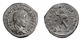 Elagabalus (218-222 AD). Denarius; Elagabalus (218-222 AD); Rome, 220 AD, Denarius, 2.92g. BM-199, C-19 (2 Fr.), RIC-63. Obv: IMP ANTONINVS PIVS AVG B...