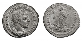 Elagabalus (218-222 AD). Denarius; Elagabalus (218-222 AD); Rome, 221-2 AD, Denarius, 3.15g. RIC-88, C-61, BM-212. Obv: IMP ANTONINVS PIVS AVG Portrai...