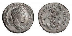 Elagabalus (218-222 AD). Denarius; Elagabalus (218-222 AD); Rome, 221 AD, Denarius, 3.26g. BM-251, C-195, RIC-45. Obv: IMP ANTONINVS PIVS AVG Head lau...