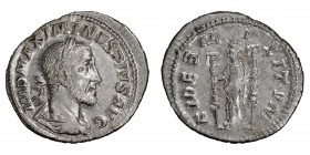 Maximinus I Thrax. Denarius; Maximinus I Thrax; 235-238 AD, Rome, 235-6 AD, Denarius, 2.59g. BM-58, C-7, RIC-7A. Obv: without GERM, second portrait. R...