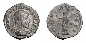 Maximinus I Thrax. Denarius; Maximinus I Thrax; 235-238 AD, Rome, 235-6 AD, Denarius, 2.81g. Eauze-606 (92 spec.), C-31, RIC-12, BM-68. Obv: No GERM, ...
