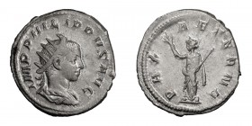 Philip II as Augustus. Antoninianus; Philip II as Augustus; 247-249 AD, Rome, 247-8 AD, Antoninianus, 4.05g. RIC-231c, C-23. Obv: IMP PHILIPPVS AVG Bu...