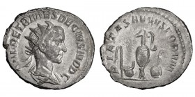 Herennius Etruscus as Caesar. Antoninianus; Herennius Etruscus as Caesar; 250-251 AD, Rome, Antoninianus, 3.07g. RIC-143 (S), C-14. Obv: Q HER ETR MES...