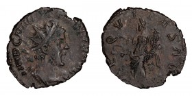 Victorinus. Antoninianus; Victorinus; 268-270 AD, Antoninianus, 2.78g. Cunetio-2561 (77 spec.). Obv: IMP C P V[I]CTO[R]INVS AVG Radiate, cuirassed bus...