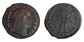 Galerius as Augustus. Follis; Galerius as Augustus; 305-311 AD, Cyzicus, 309-310 AD, Follis, 5.89g. RIC-59b (s), officina B=2. Obv: GAL MAXIMIANVS P F...