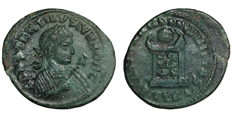 Constantine II as Caesar. AE 3, Reduced Follis; Constantine II as Caesar; 317-33...