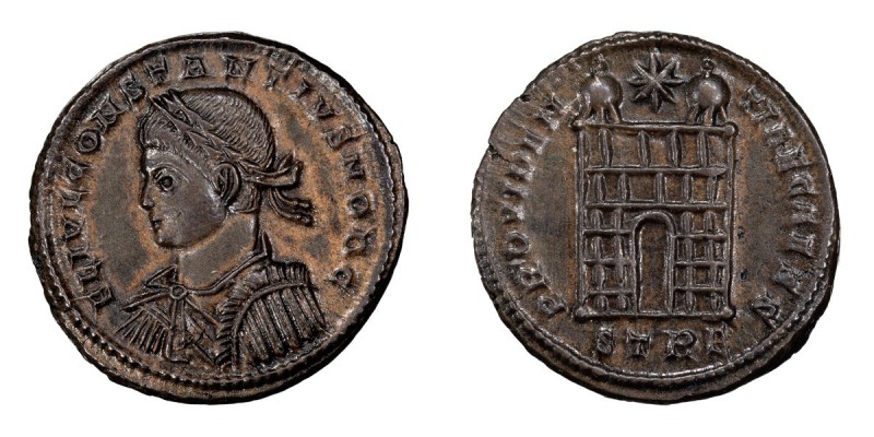 Constantius II as Caesar. AE 3, Reduced Follis; Constantius II as Caesar; 324-33...