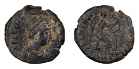 Eudoxia. AE 4; Eudoxia; Antioch, 401-3 AD, AE 4, 3.04g. RIC-104 (S). Obv: AEL EVDO - XIA AVG Bust draped r. wearing pearl diadem and pearl necklace, c...