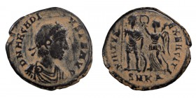 Arcadius. AE 3; Arcadius; 383-408 AD, Cyzicus, 395-401 AD, AE 3, 3.37g. RIC-66 (C ), officina A=1. Obv: D N ARCADI - VS P F AVG Pearl-diademed, draped...
