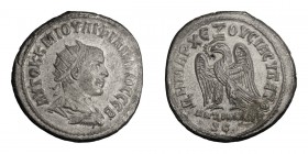 Philip II as Augustus. Tetradrachm; Philip II as Augustus; 247-249 AD, Antioch, 248 AD, Tetradrachm, 11.95g. Prieur-413 (13 spec.), McAlee-1029 (Scarc...