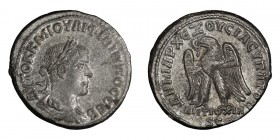 Philip II as Augustus. Tetradrachm; Philip II as Augustus; 247-249 AD, Antioch, 249 AD, Tetradrachm, 12.32g. McAlee-1043, Prieur-473 (98 spec.). Obv: ...