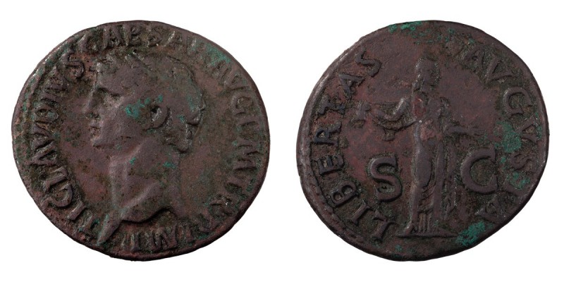 Claudius I. 40-as; Claudius I; 41-54 AD, Rome, 41-2 AD, As, 10.18g. BM-145, Pari...