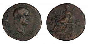Galba. 40-as; Galba; 68-69 AD, Rome, As, 10.71g. RIC-375 (R ), C-309 (Paris, but not there, 6 Fr.), BMC-p. 335 note (citing Cohen). Obv: IMP SER GALBA...