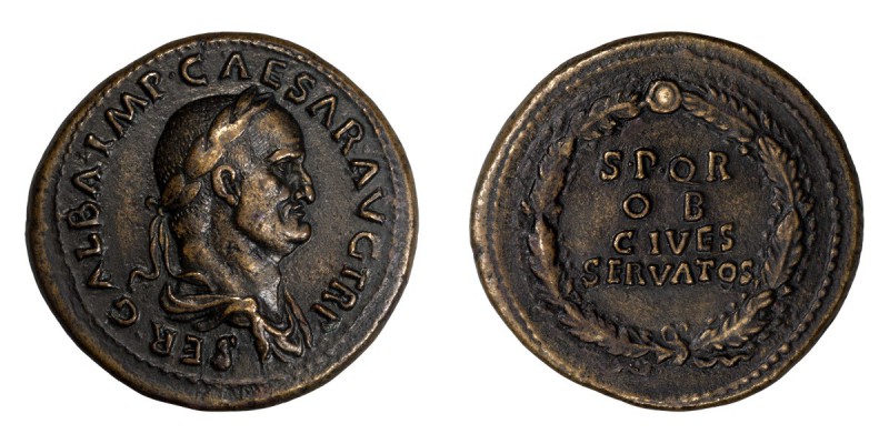 Galba. Dupondius; Galba; 68-69 AD, Rome, Dupondius, 13.76g. BM-139, Paris-216 pl...