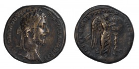 Commodus. Sestertius; Commodus; 177-192 AD, Rome, 186 AD, Sestertius, 32.33g. BM-584, C-670 (6 Fr.), RIC-472 (R ). Obv: M COMMODVS ANT - P FELIX AVG B...