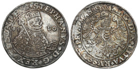 Stephan Batory 
POLSKA/ POLAND/ POLEN / POLOGNE / POLSKO

Stefan Batory. Talar (Thaler) 1580 Olkusz - EAGLE - EXTREMELY RARE 

&nbsp;Aw: Półposta...