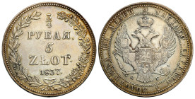 Poland XIX century / Russia 
POLSKA / POLAND / POLEN / RUSSIA / RUSSLAND / РОССИЯ

Polska XIX wiek/Rosja. 3/4 Rubel (Rouble) - 5 zlotych 1837 НГ, P...