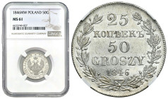 Poland XIX century / Russia 
POLSKA / POLAND / POLEN / RUSSIA / RUSSLAND / РОССИЯ

Polska XIX w./Rosja. Nicholas I. 25 Kopek (kopeck) = 50 Groschen...