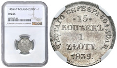 Poland XIX century / Russia 
POLSKA / POLAND / POLEN / RUSSIA / RUSSLAND / РОССИЯ

Polska XIX w./Rosja. 15 Kopek (kopeck) = 1 zlotych 1839 НГ, Pete...