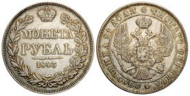 Poland XIX century / Russia 
POLSKA / POLAND / POLEN / RUSSIA / RUSSLAND / РОССИЯ

Polska XIX w./Rosja. Nicholas I. Rubel (Rouble) 1843 MW, Warszaw...