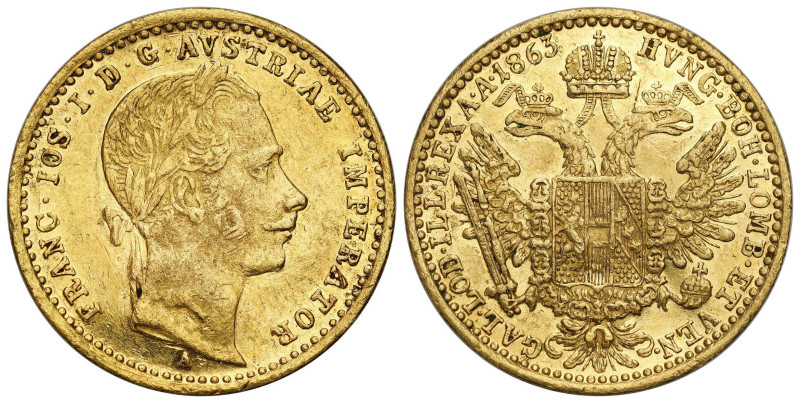 World coins 
Austria. Franz Joseph I (18481916). Ducat (Dukaten) 1863 A, Vienna...