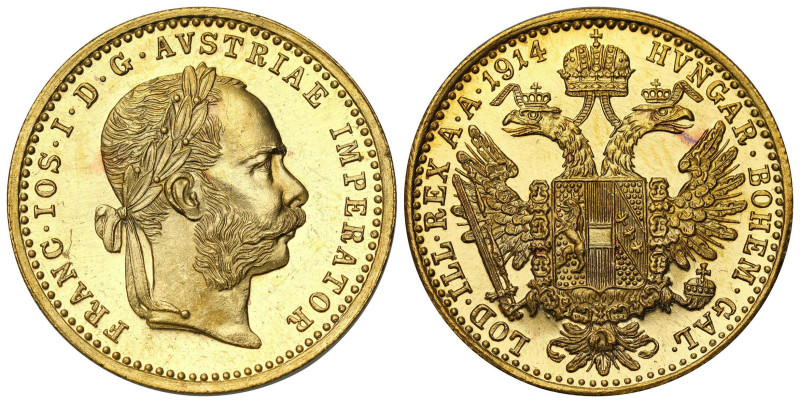 World coins 
Austria. Franz Joseph I (1848-1916). Ducat (Dukaten) 1914, Vienna ...