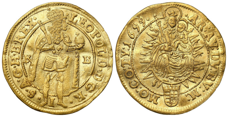 World coins 
Hungary. Leopold I (1657-1705). Ducat (Dukaten) 1699, Kremnica 
...