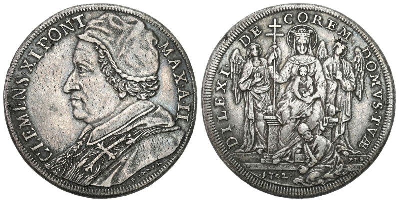 World coins 
Italy, Vatican City. Clemens XI (1700-1721). Piastra 1702, Rome 
...