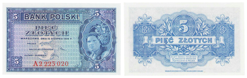 Banknotes
POLSKA / POLAND / POLEN / POLOGNE / POLSKO

Emigracja 5 zlotych 193...