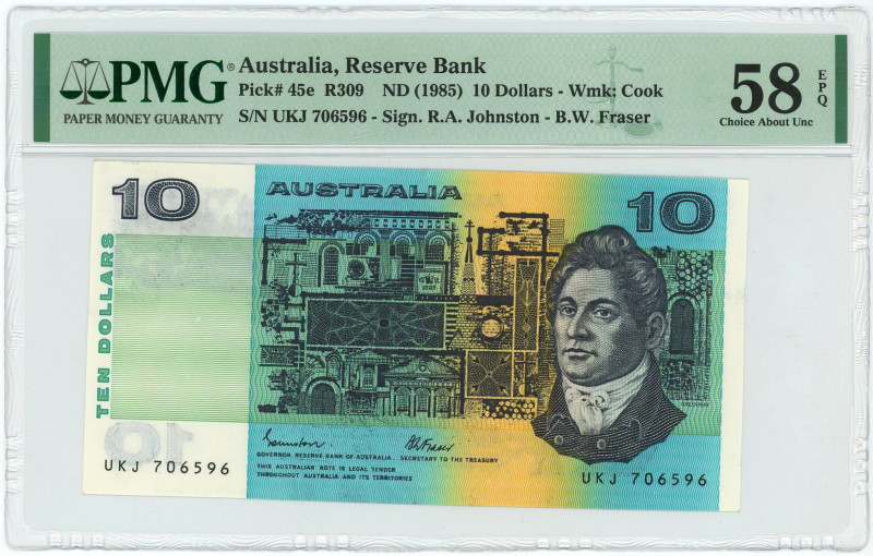 Australia 10 Dollars 1985 PMG 58EPQ Choice About UNC

P# 45e, N# 202390; # UKJ...