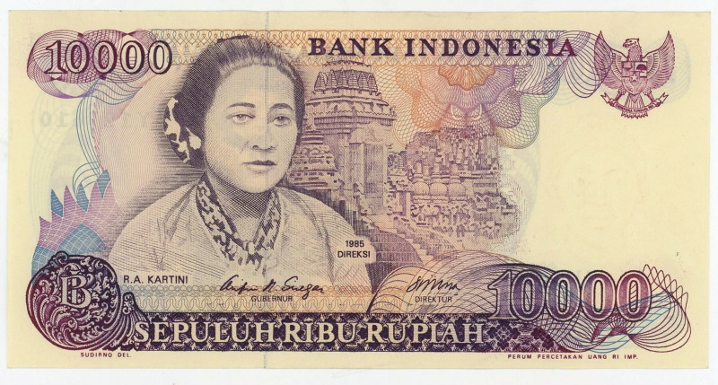 Indonesia 10000 Rupiah 1985

P# 126, N# 209089; # UTY 127810; UNC