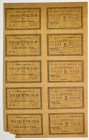 Russia - Urals Lysva 10 x 5 Roubles 1918 (ND) Complete Uncut Sheet