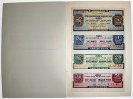 Russia - USSR Travel Cheques 5 - 10 - 20 - 50 Roubles 1978 Specimens