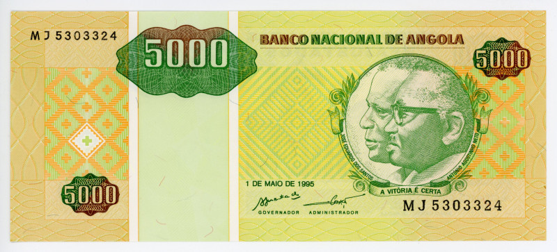 Angola 5000 Francs 1995

P# 136, N# 214633; # MJ5303324; UNC