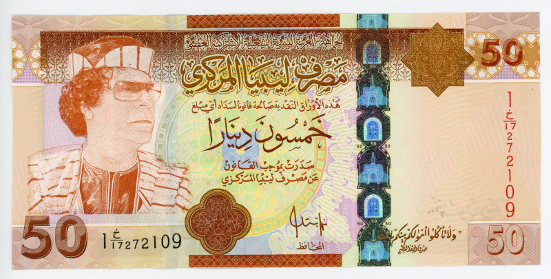 Libya 50 Dinars 2008

P# 75, N# 205132; #1 KN/17 272109; UNC