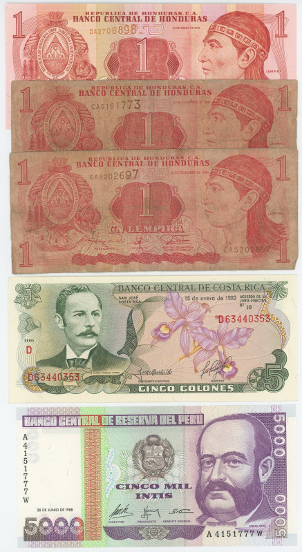 World Lot of 5 Banknotes 1988 - 2003

Various Countries, Dates & Denominations...