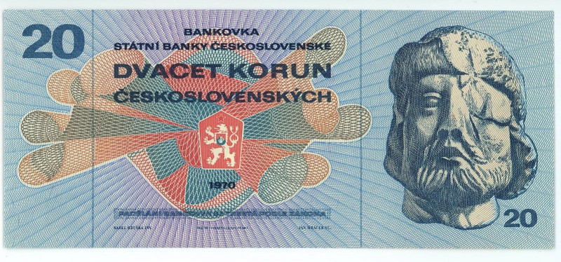 Czechoslovakia 20 Korun 1970

P# 92a, N# 206518; # F11 749561; UNC