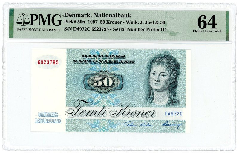 Denmark 50 Kroner 1997 PMG 64 Choice UNC

P# 50n, N# 205825; # D4972C 6923795;...