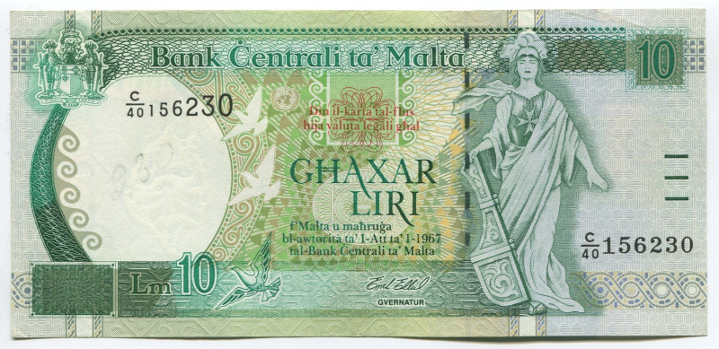 Malta 10 Liri 1994

P# 47b, N# 217295; C/40156230; UNC