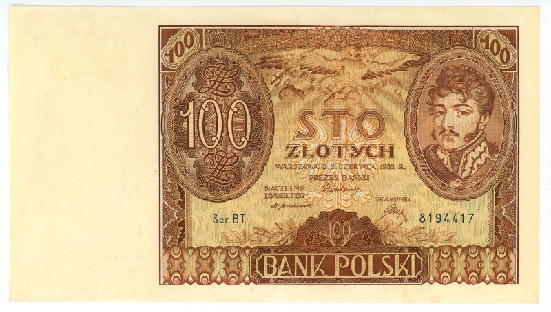 Poland 100 Zlotych 1932

P# 74a, N# 211312; # BT 8194417; UNC